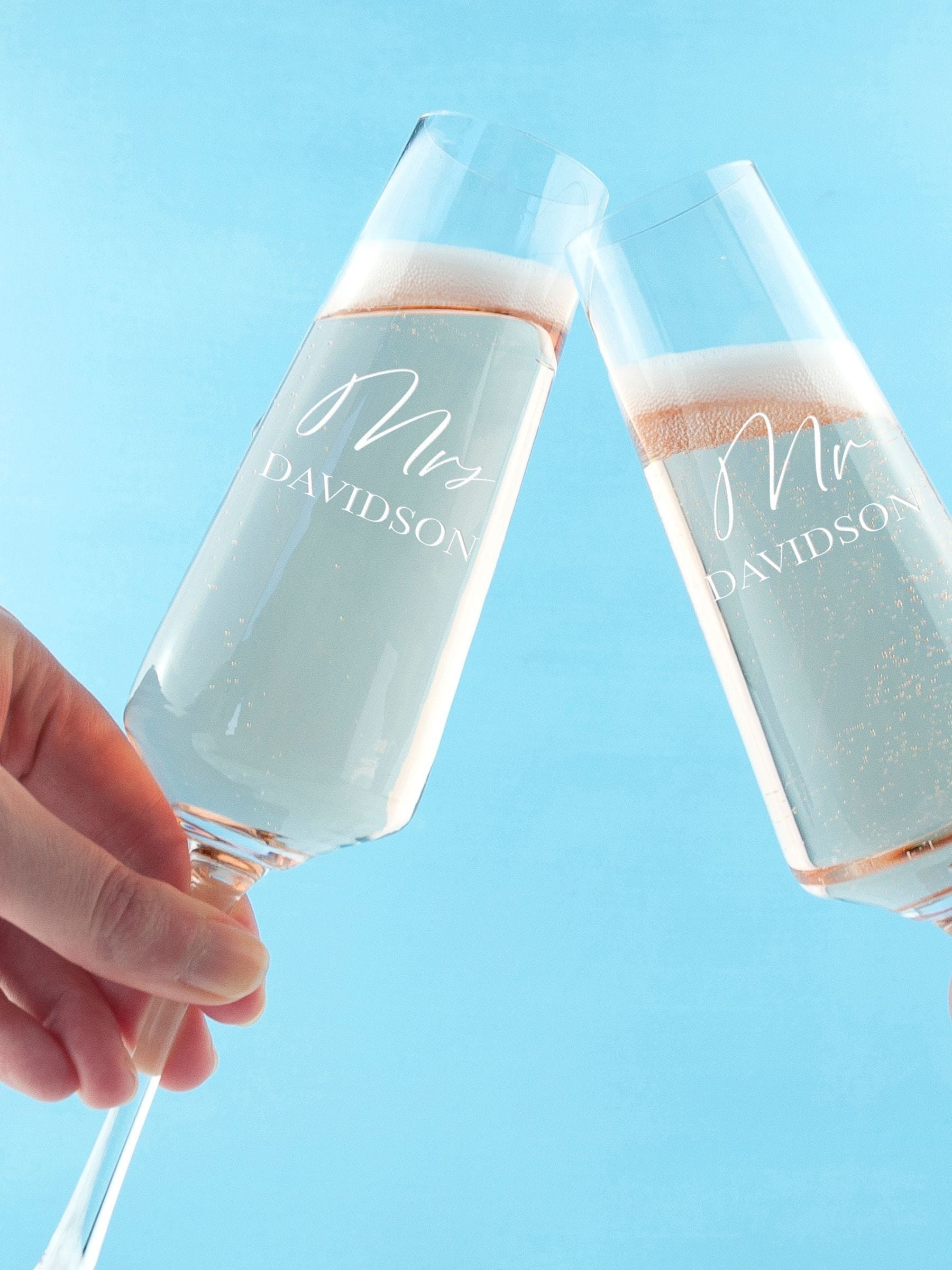 Treat Republic personalised champagne flute set 160ml (British brand)