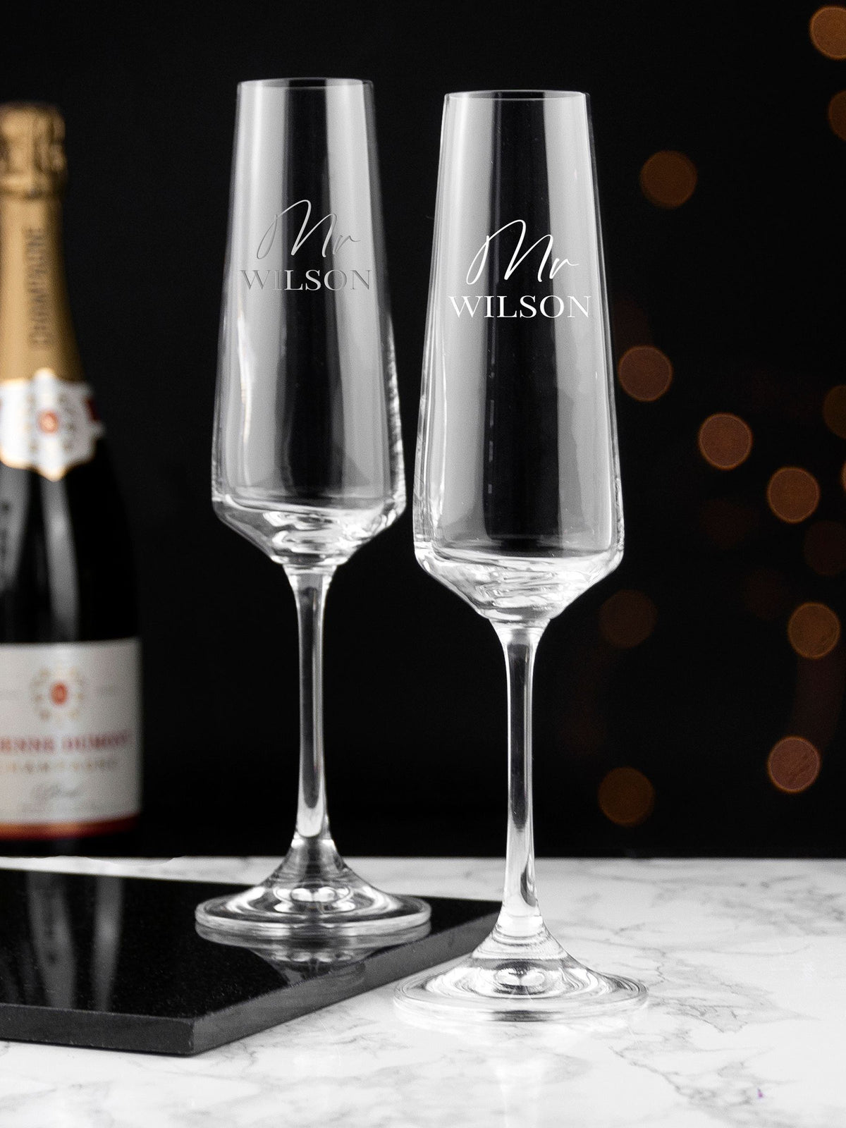 Treat Republic personalised champagne flute set 160ml (British brand)