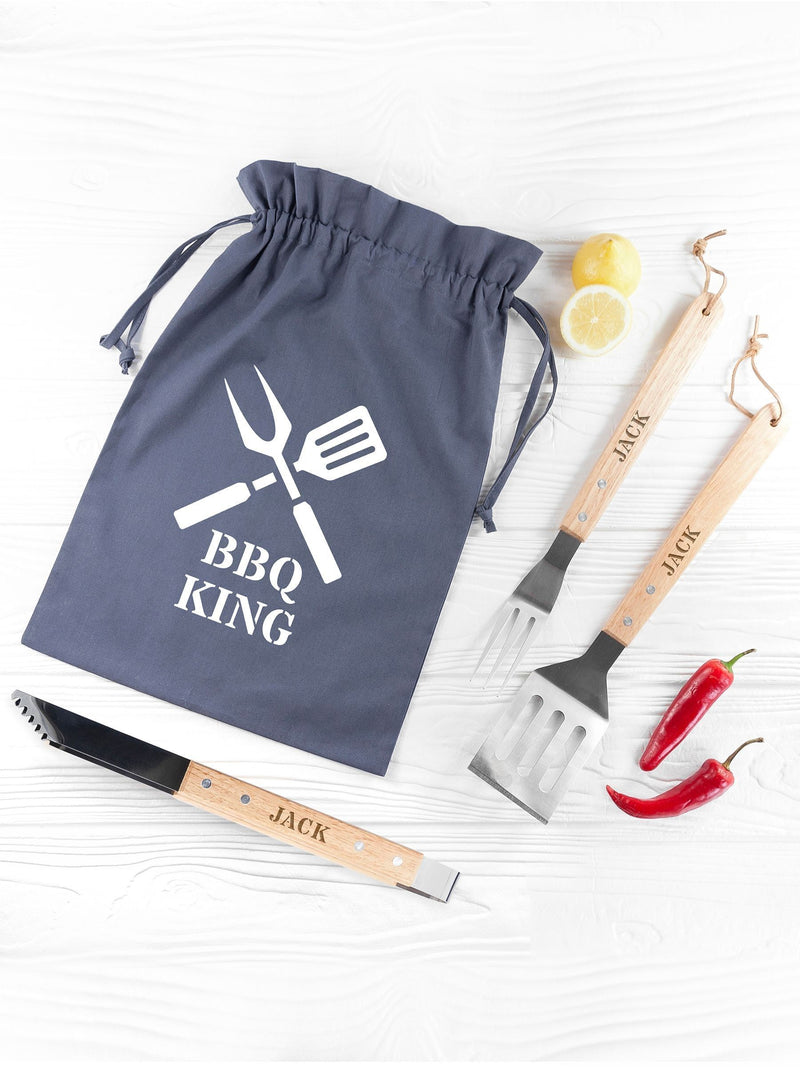 Treat Republic personalised engraved BBQ tools set, UK version