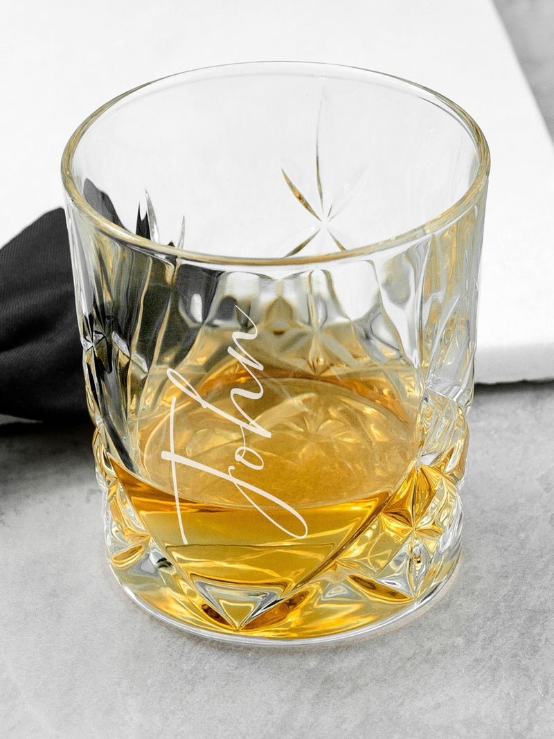 Treat Republic personalised crystal whisky tumbler, UK version