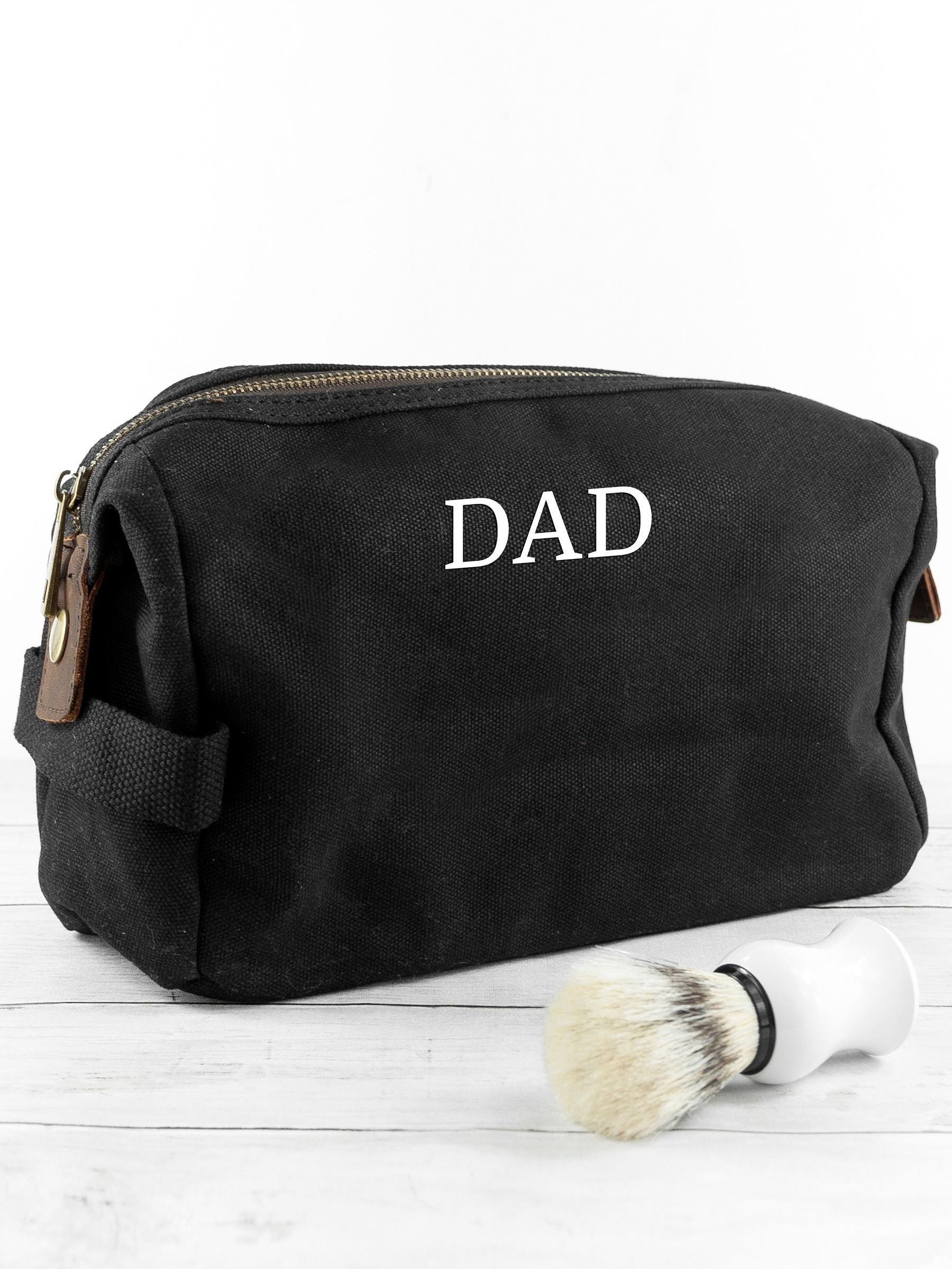Treat Republic personalised men's vintage waxed canvas wash bag - British product