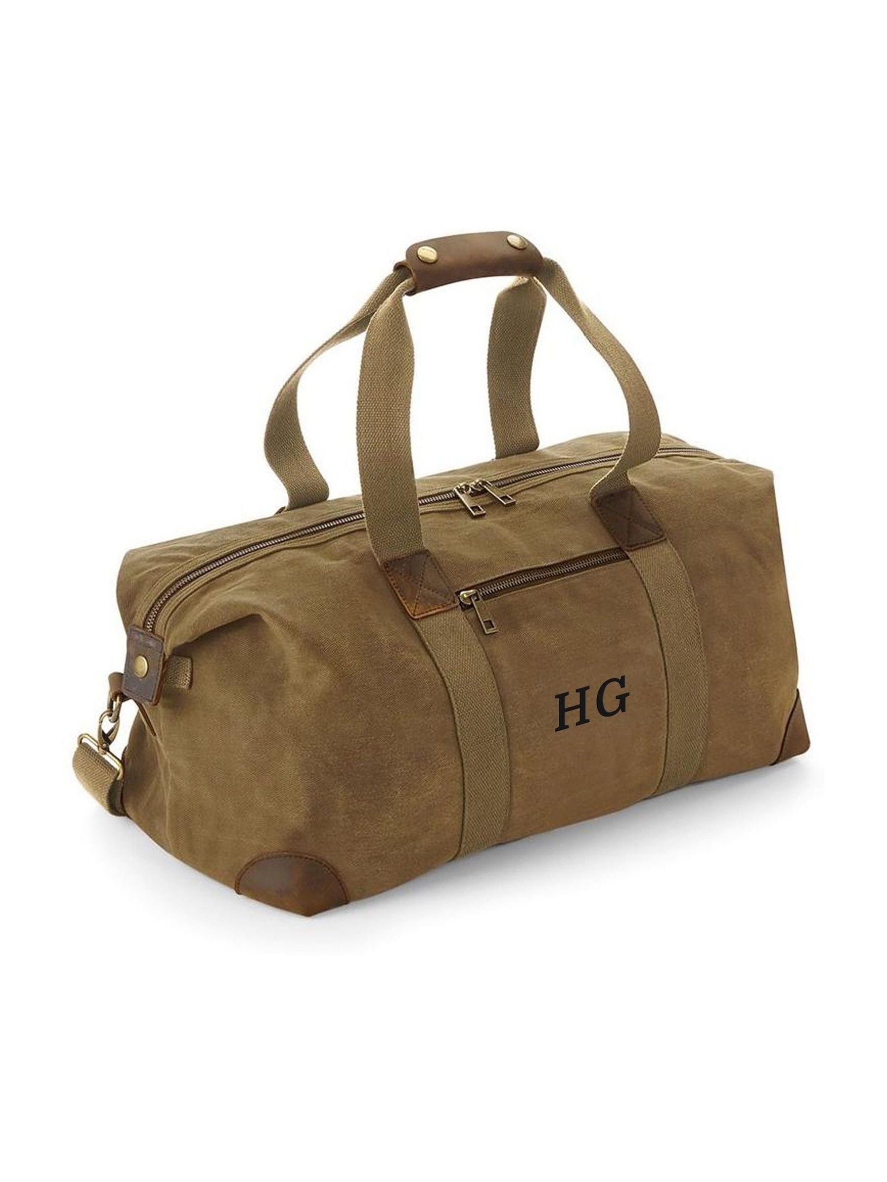 Treat Republic personalised luxury waxed canvas holdall 19L, UK version