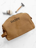 Treat Republic Personalised Mens Vintage Waxed Canvas Wash Bag