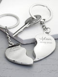 Treat Republic personalised magnetic heart keyring set (British brand)