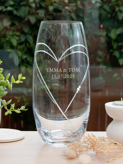 Next Treat Republic Personalised Hearts Barrel Vase with Crystals- Buy online at McGrocer
