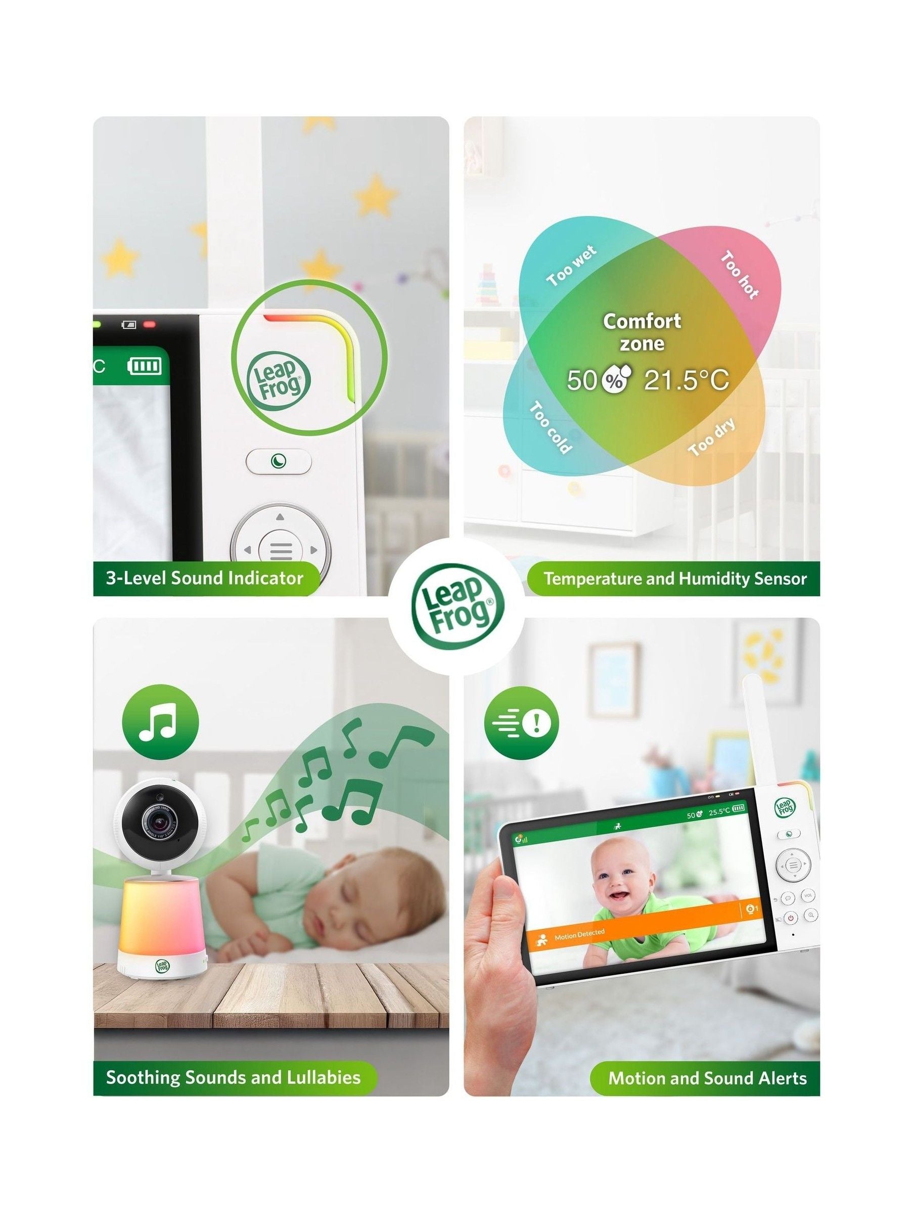 V-Tech white HD smart pan and tilt baby monitor, UK version
