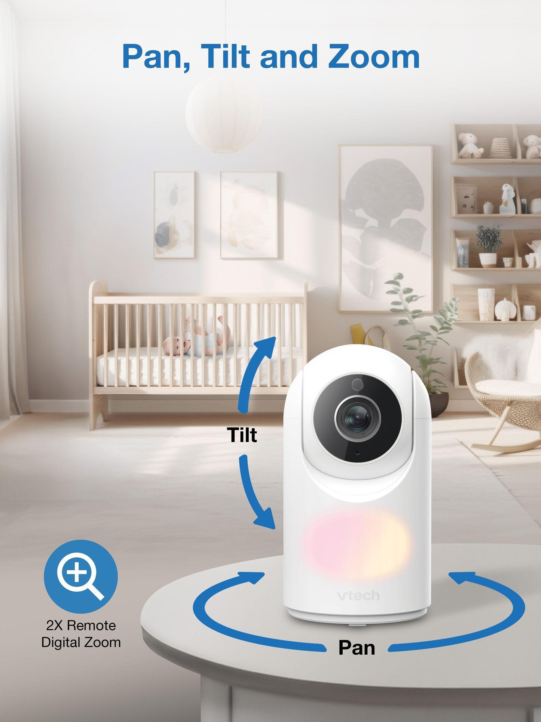 VTech white video baby monitor, imported from the UK