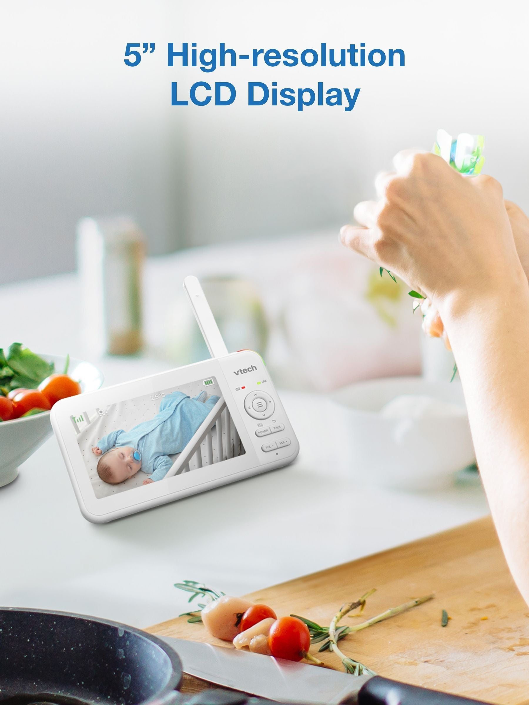 VTech white video baby monitor, imported from the UK