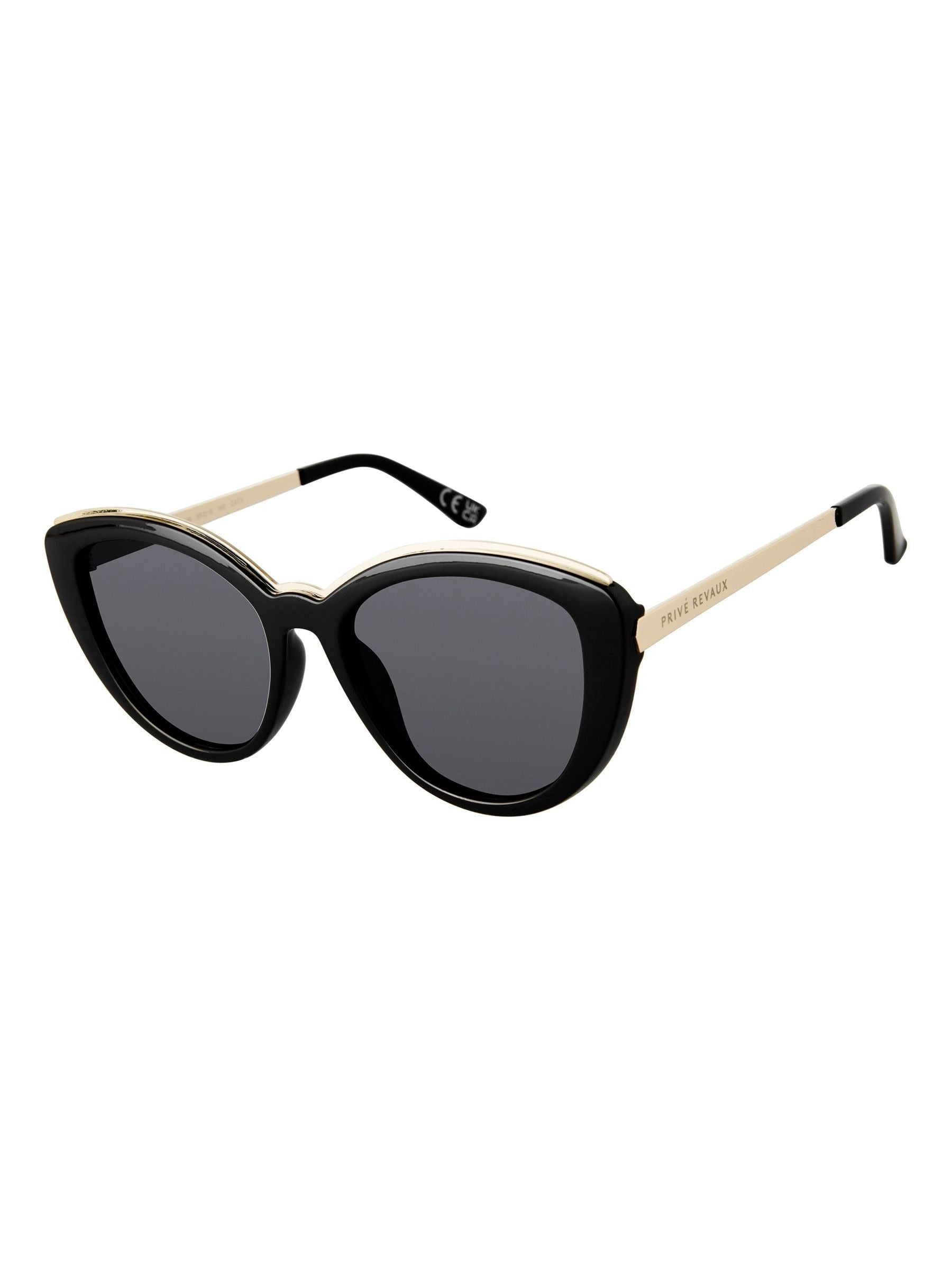 Prive Revaux Black Sunset Place cat eye sunglasses, imported from the UK