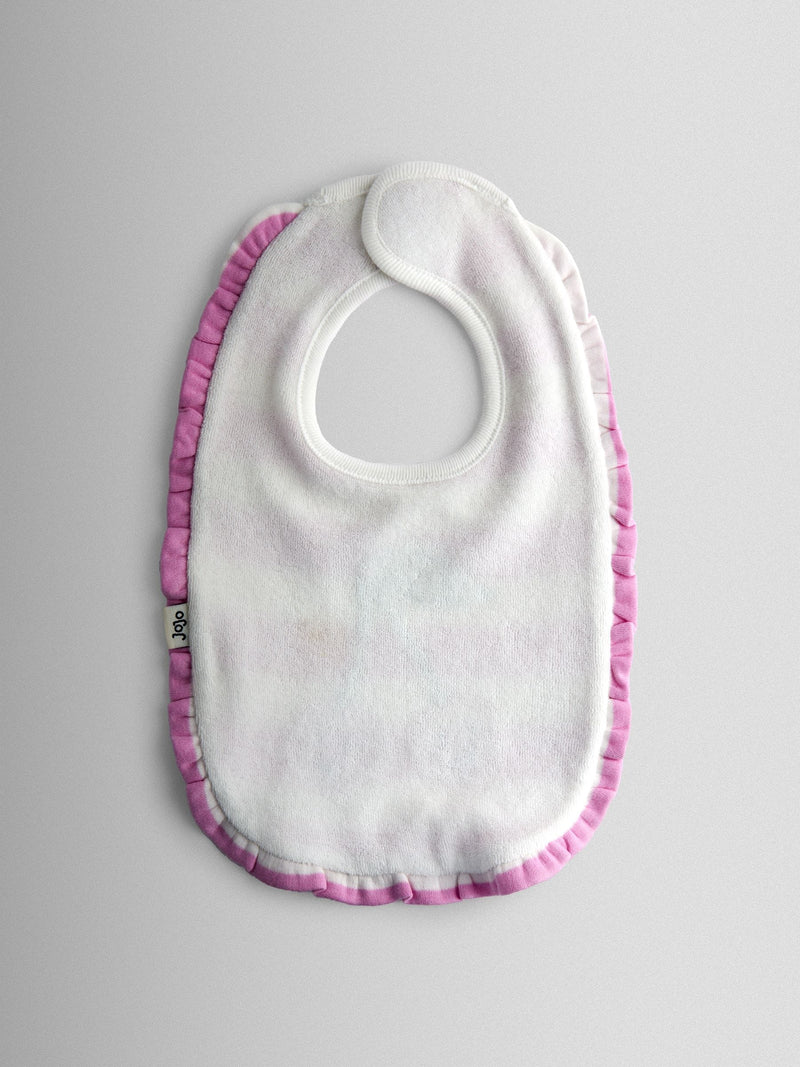 JoJo Maman Bébé cherry stripe hat and bib set, UK version