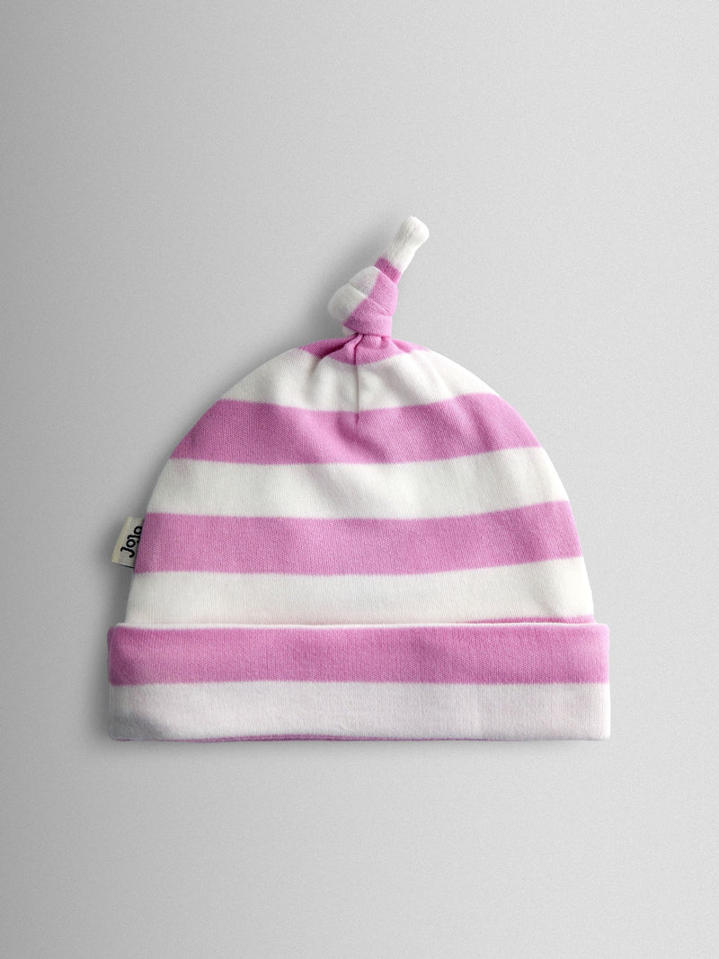 JoJo Maman Bébé cherry stripe hat and bib set, UK version