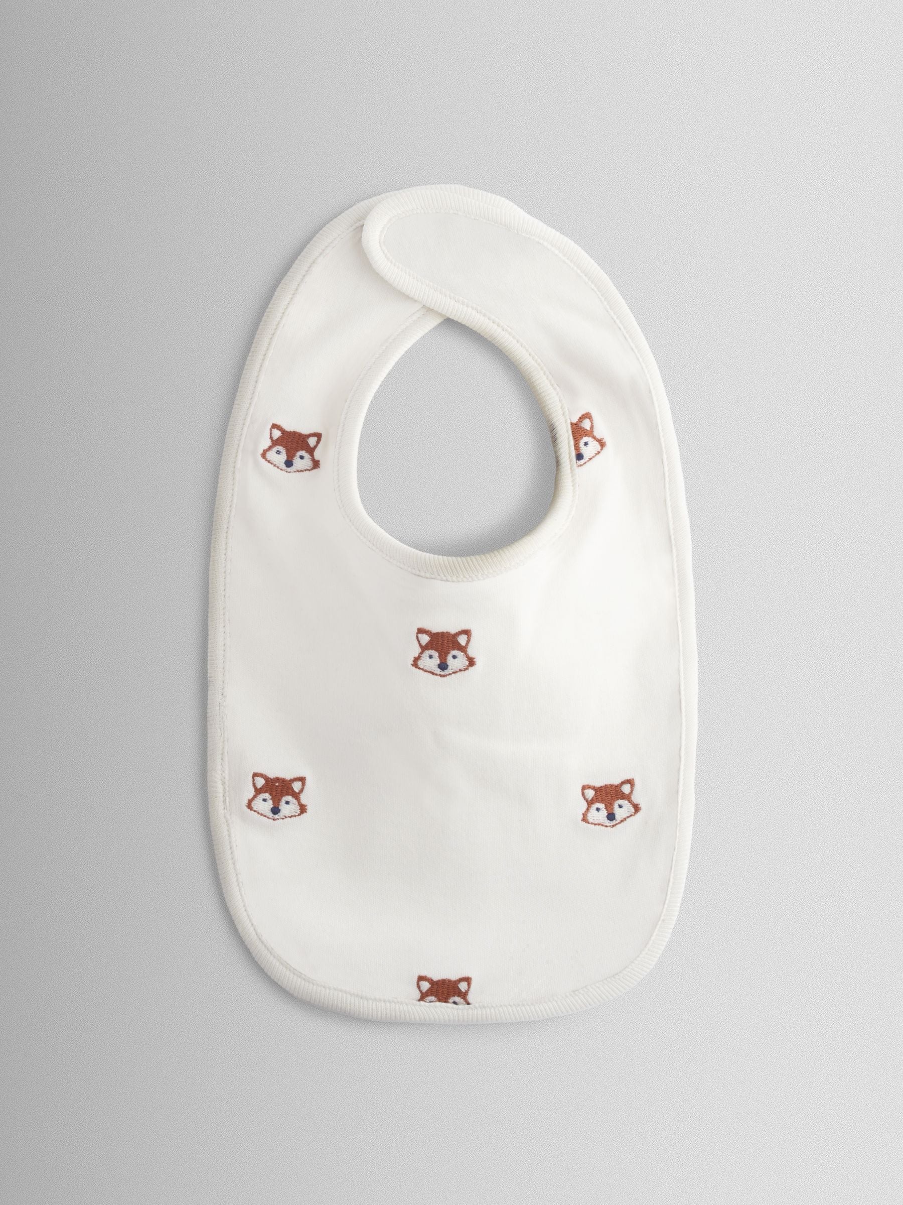 JoJo Maman Bébé cream fox print bibs 2-pack organic cotton (British brand)