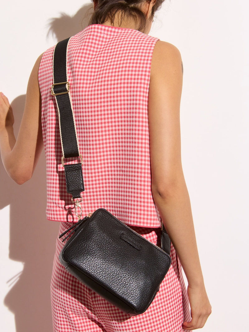 Oliver Bonas black Laura slim cross-body bag, imported from the UK