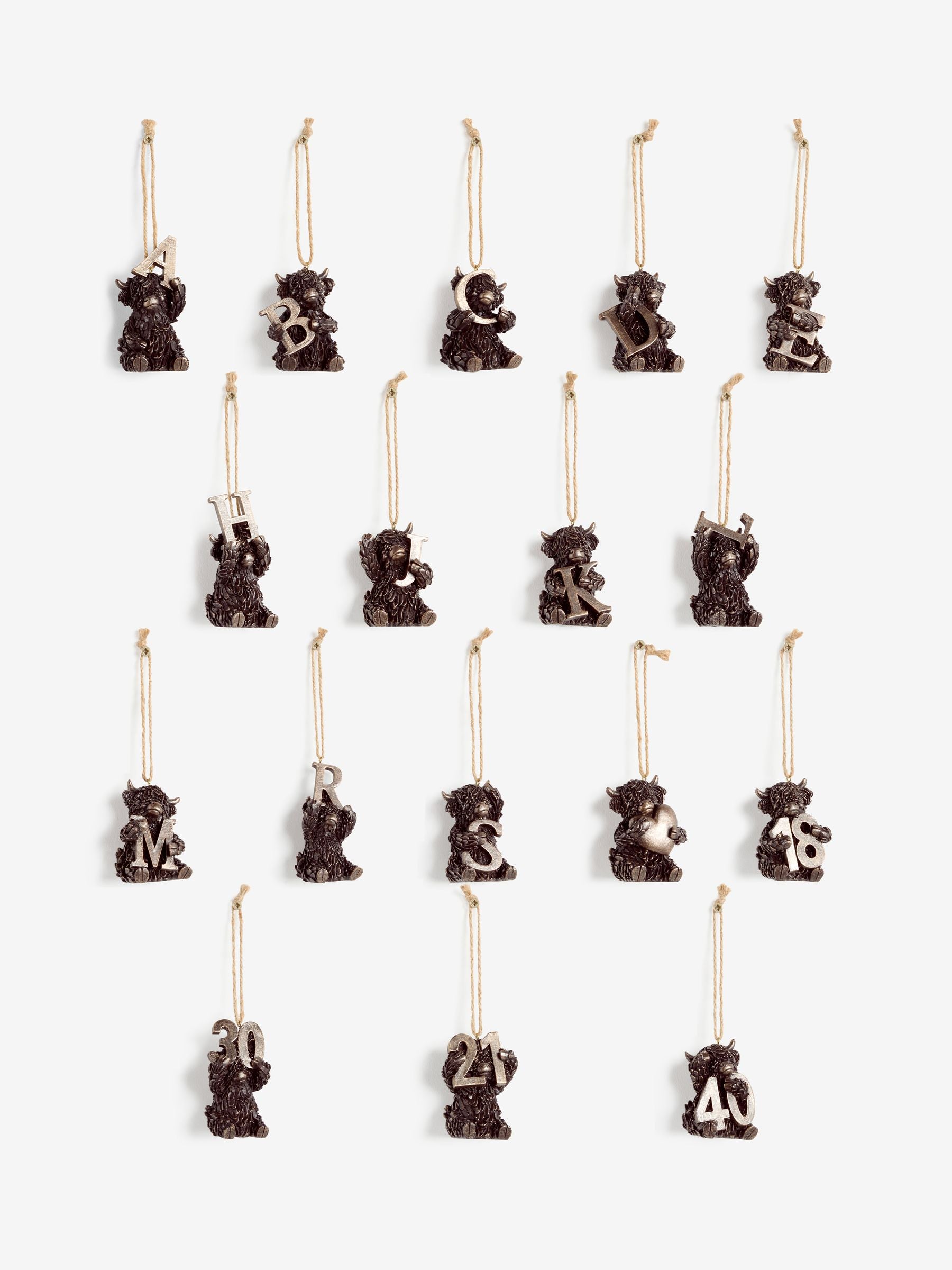Hamish bronze Highland cow hanging decoration (British brand)