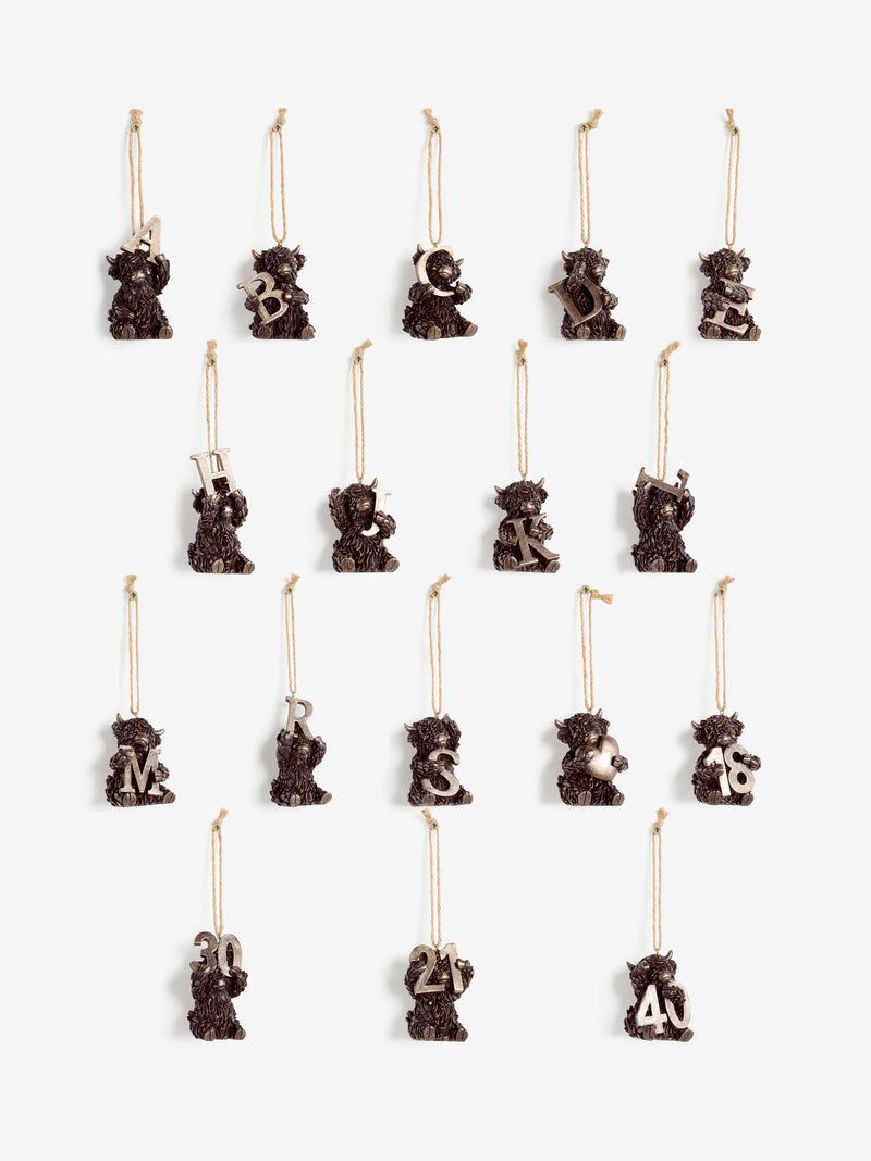 Hamish bronze Highland cow hanging decoration (British brand)