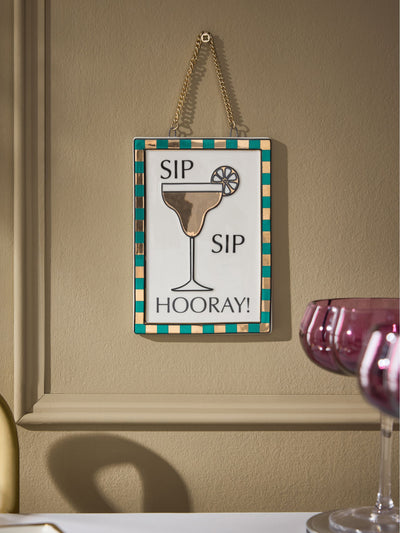 Next Gold Ceramic Sip Sip Hooray Hanging Decoration- Buy online at McGrocer