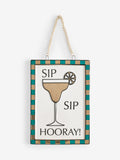 Gold ceramic Sip Sip Hooray hanging decoration (British brand)
