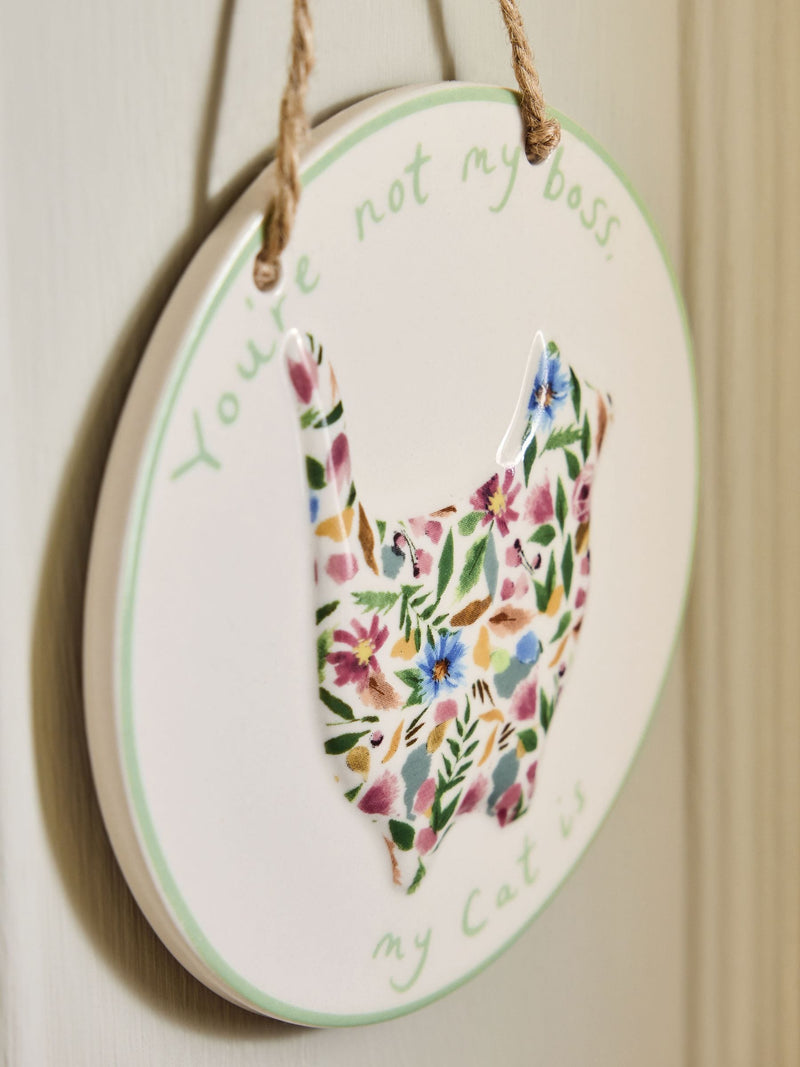 Ceramic cat person hanging decoration 12cm (British brand)