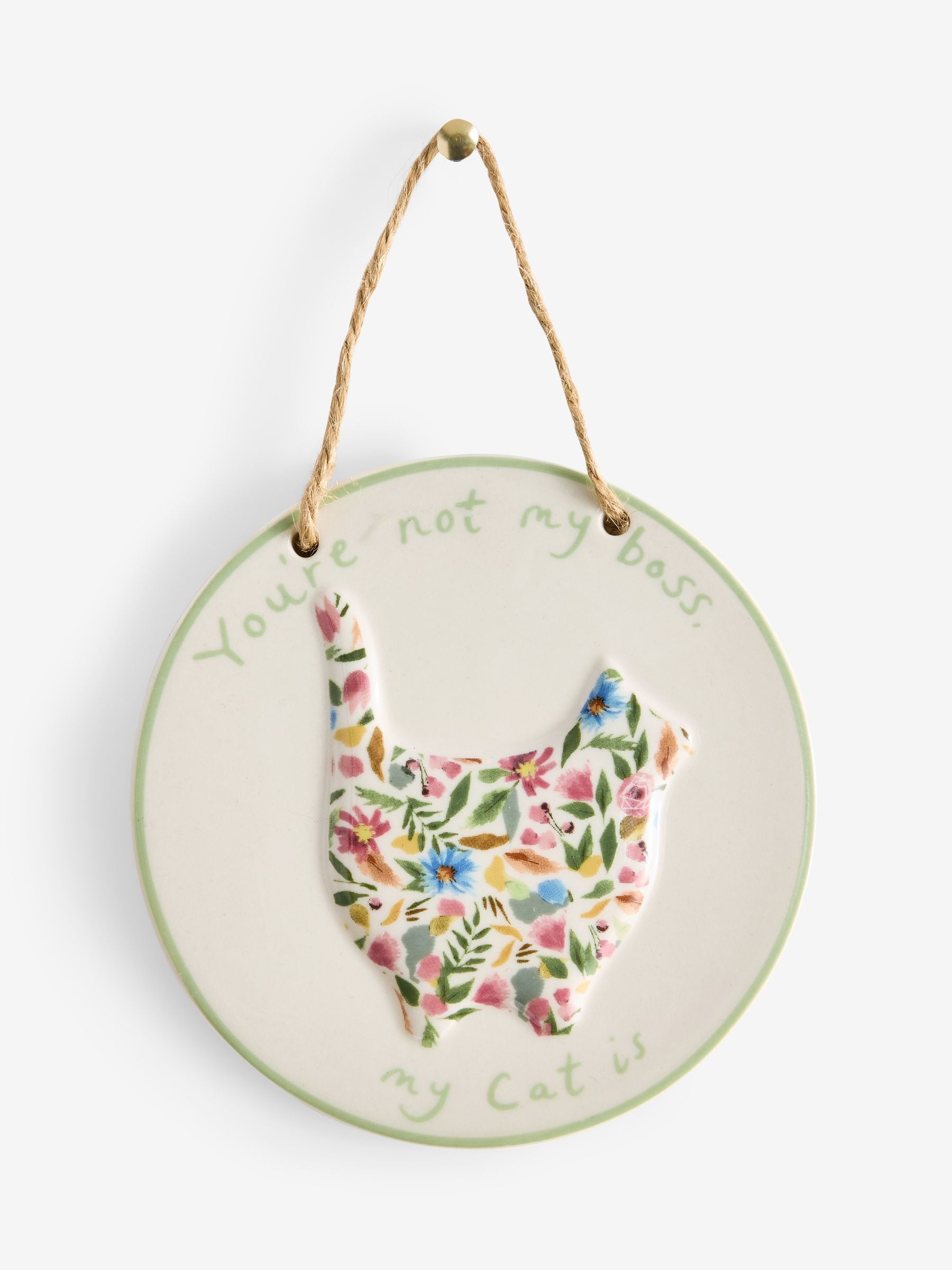 Ceramic cat person hanging decoration 12cm (British brand)
