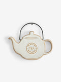 Grey ceramic Not Me Without Tea hanging decoration (British brand)