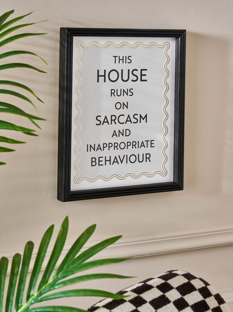 Framed wall art black white 30x25cm - British product