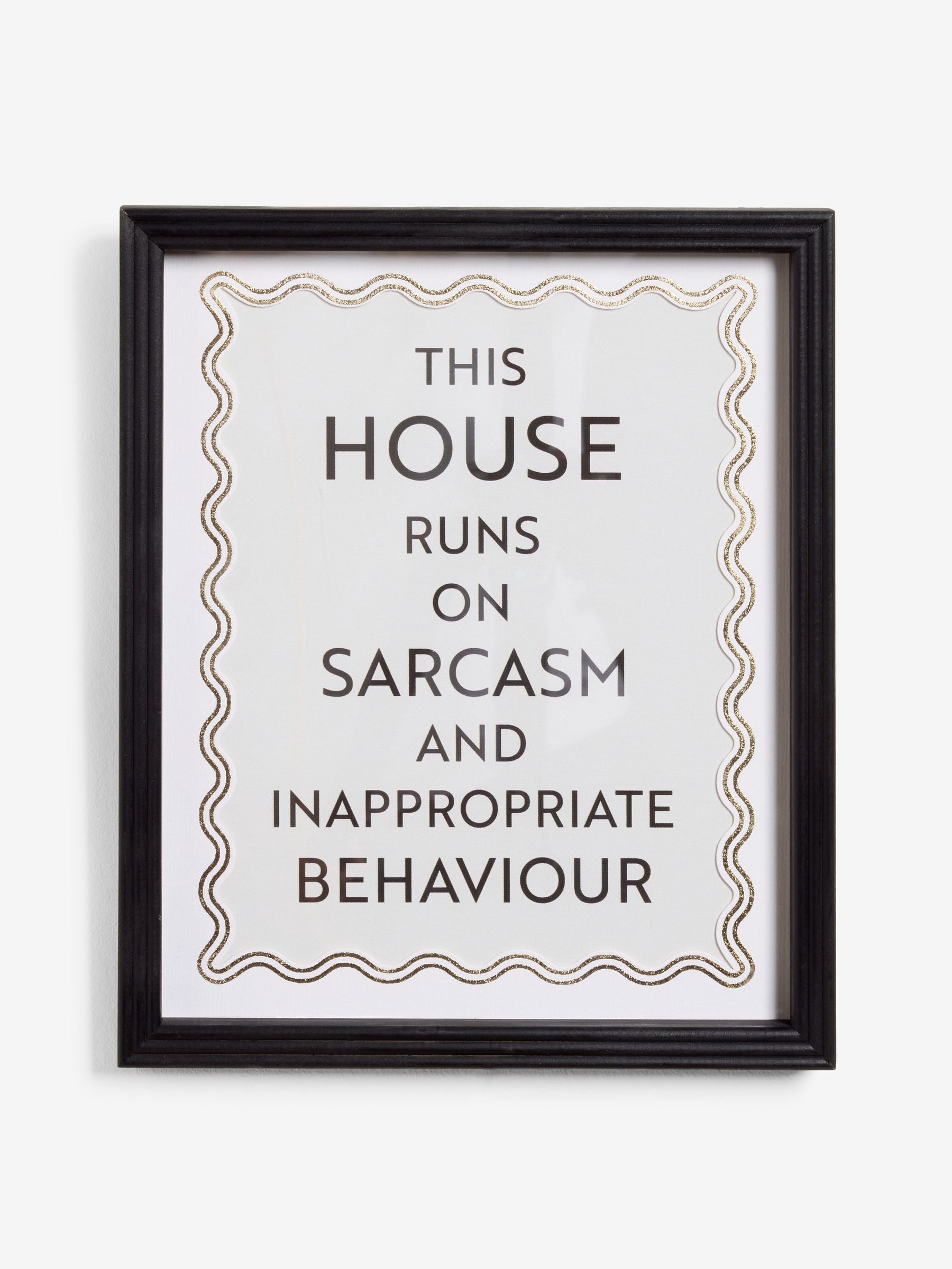 Framed wall art black white 30x25cm - British product