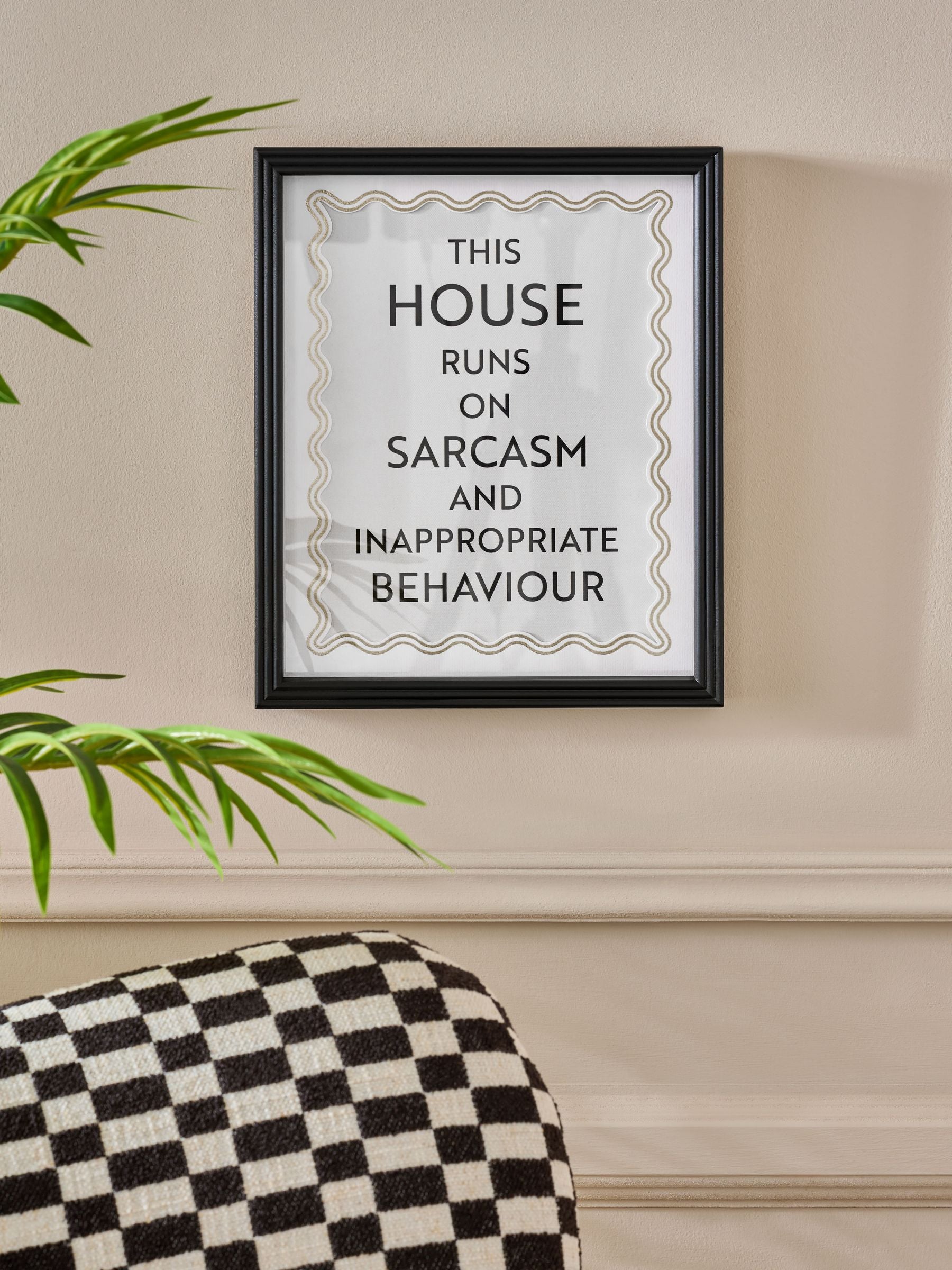 Framed wall art black white 30x25cm - British product