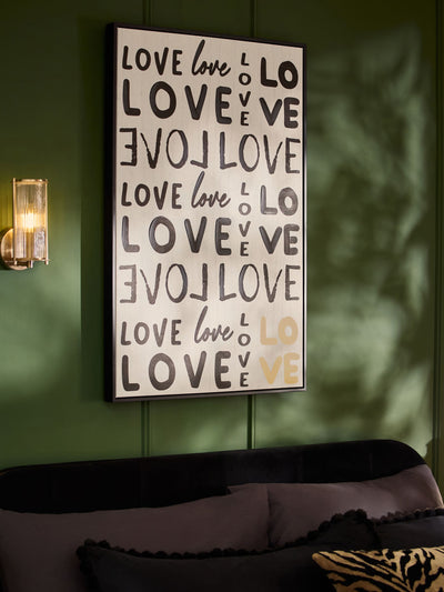 Next Black White Statement Love Hand Paint Detail Wall Art- Buy online at McGrocer