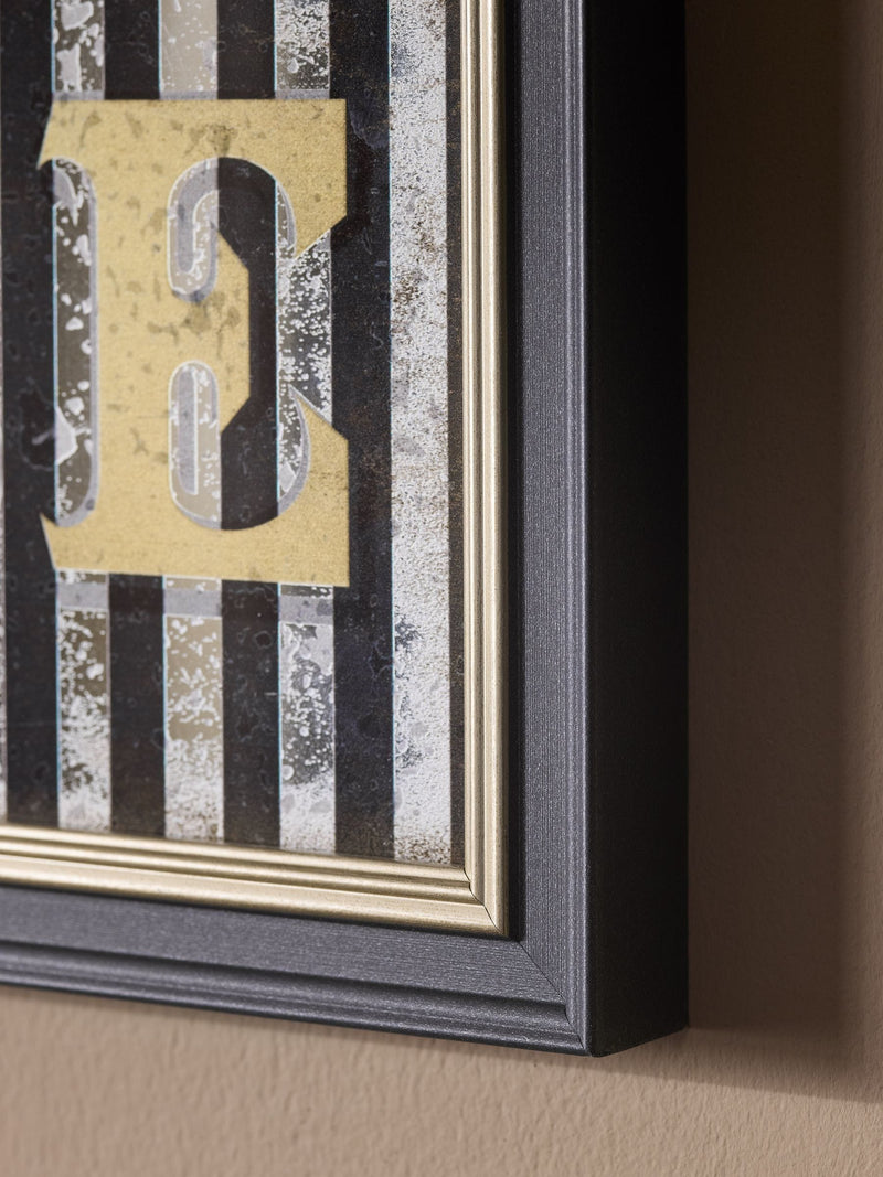Madhouse mirror wall art black and white 97cm wide, imported from the UK
