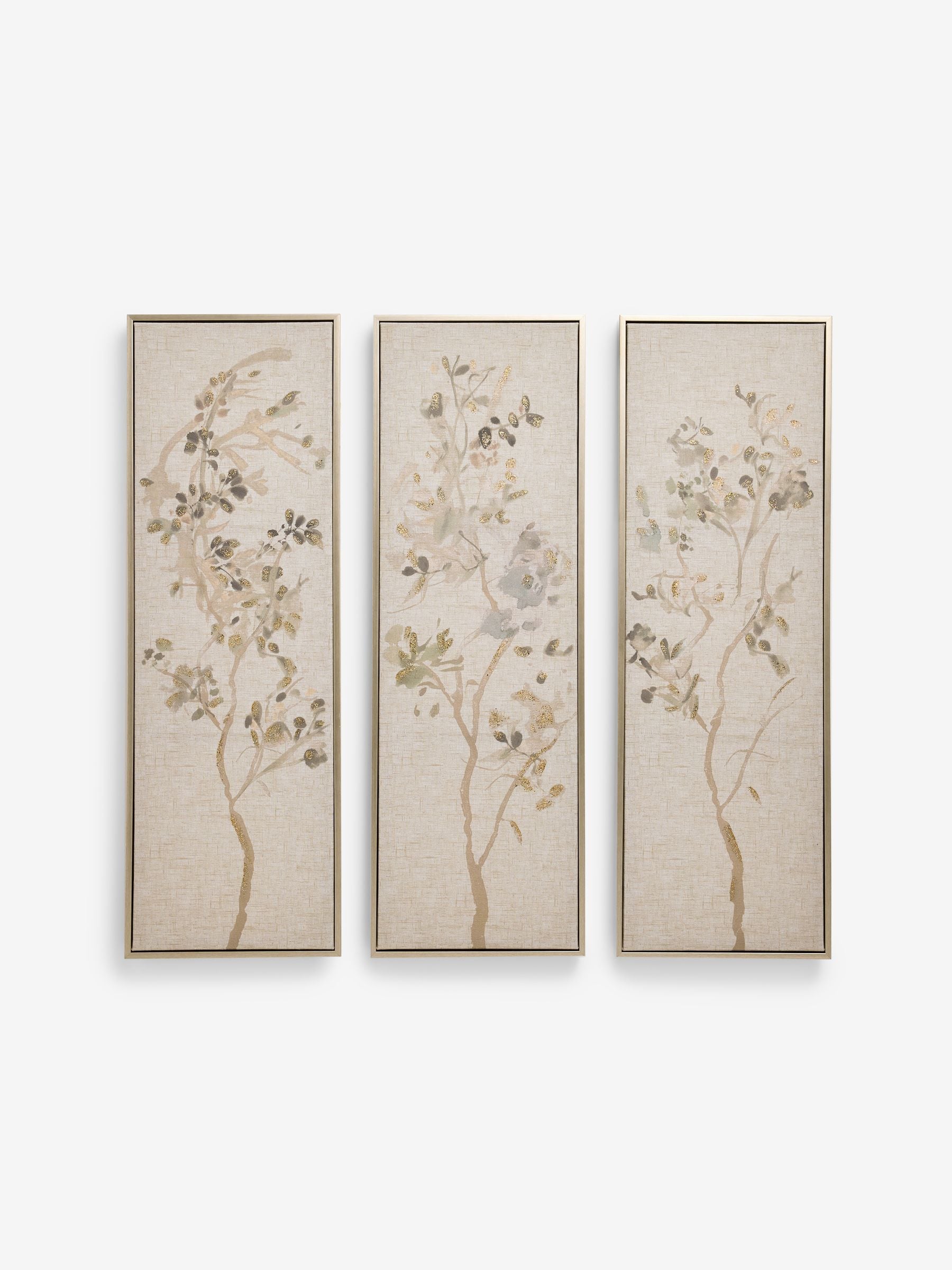 Neutral pretty floral wall art set of 3 (British brand)