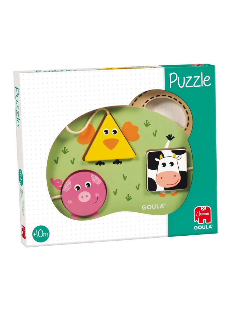 Galt Toys Goula 3 Farm Animals Puzzle, wooden baby toy, imported from the UK
