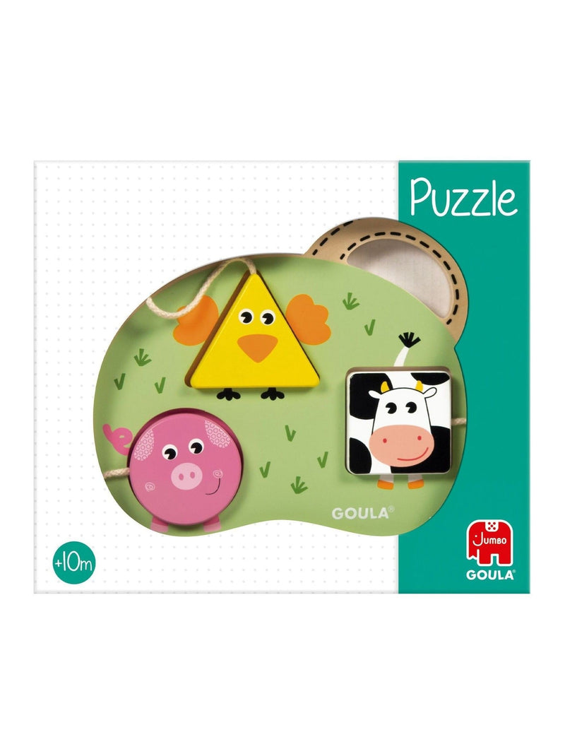 Galt Toys Goula 3 Farm Animals Puzzle, wooden baby toy, imported from the UK