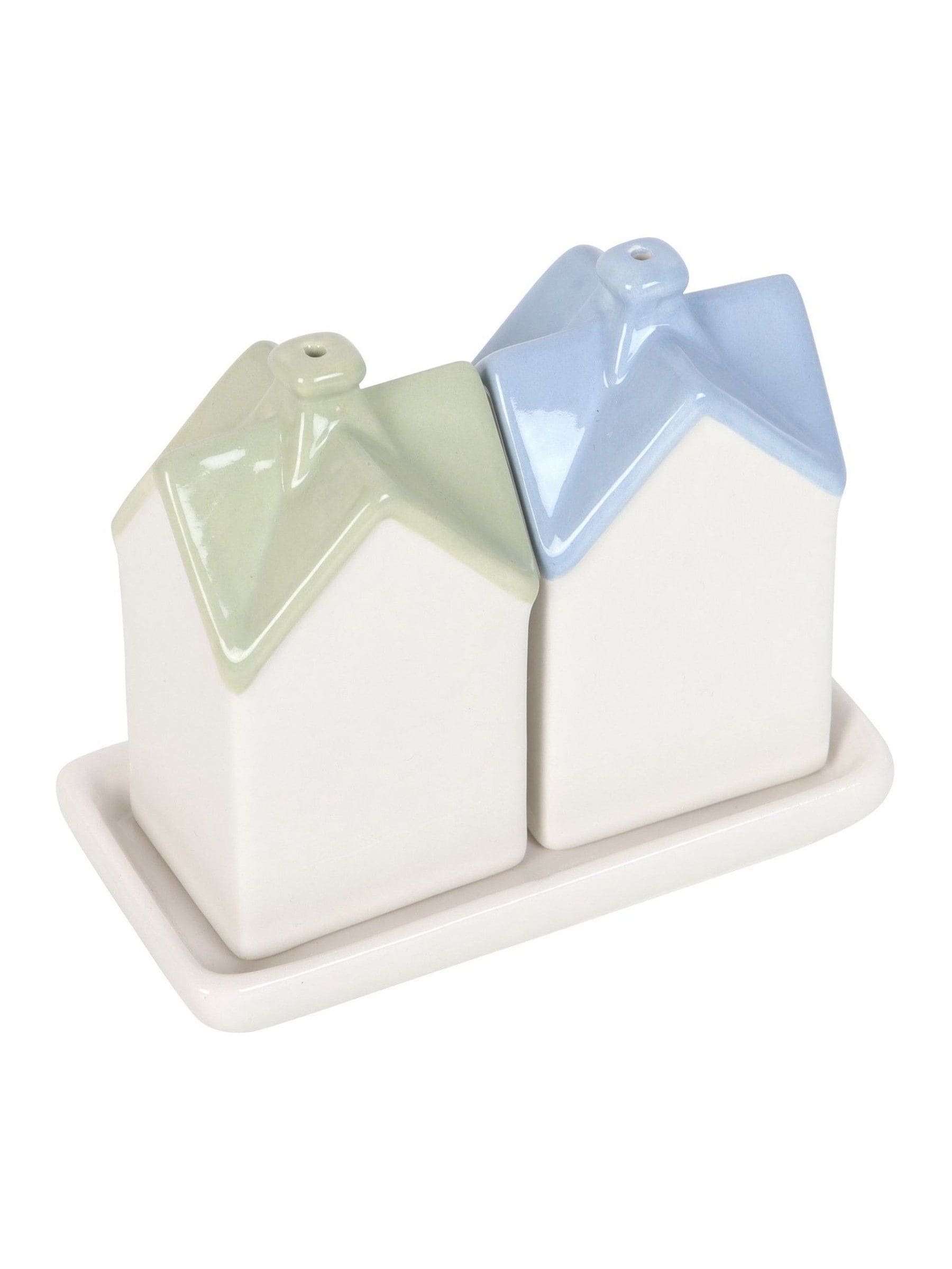 Something Different white pastel house salt and pepper shakers - British product