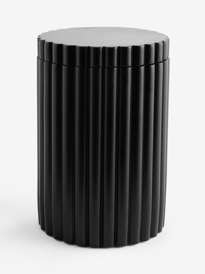 Schwarzes Rippen-Vorratsglas Badezimmerzubehör 13,5cm