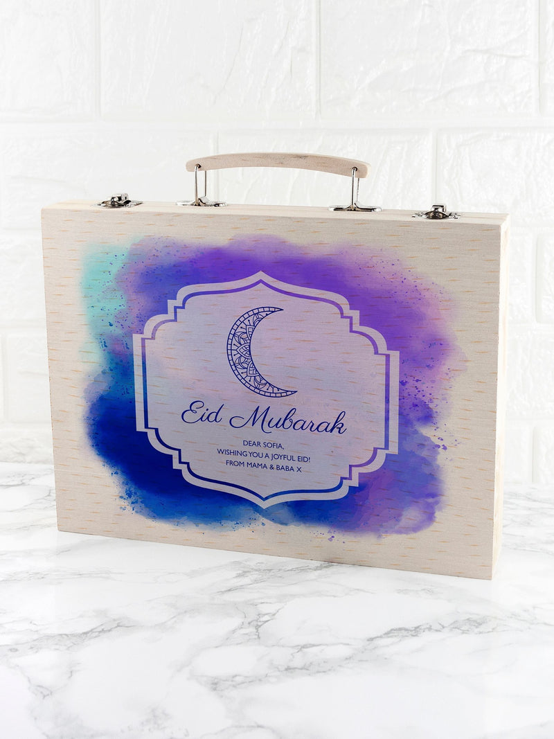 Treat Republic personalised wooden box with colouring set 28cm (British brand)