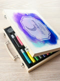 Treat Republic personalised wooden box with colouring set 28cm (British brand)