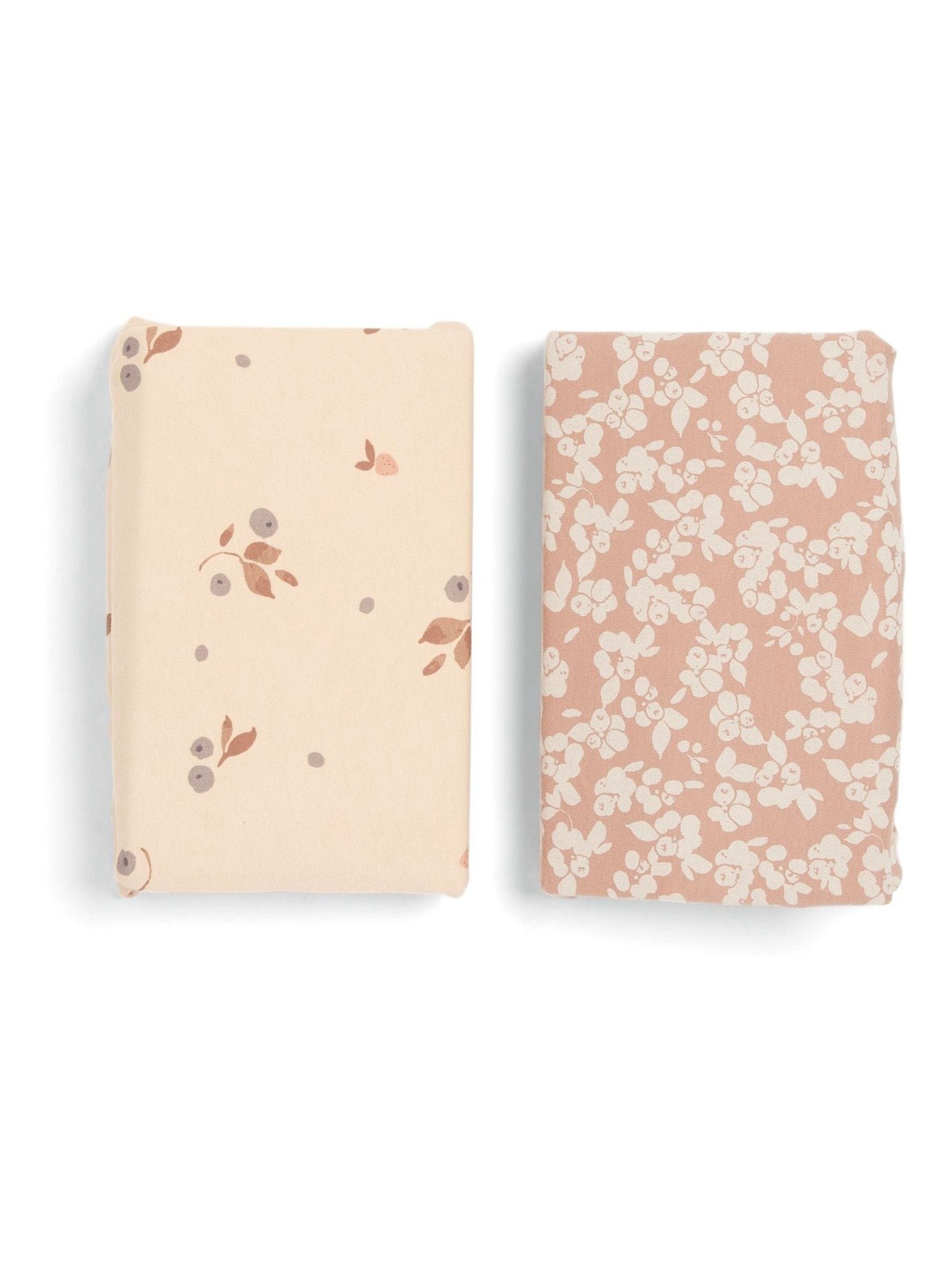 Mamas & Papas Berry Pink cotbed fitted sheets 2 pack, imported from the UK