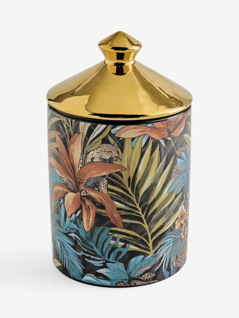 Cedarwood and Oud tiger candle 16cm - British product
