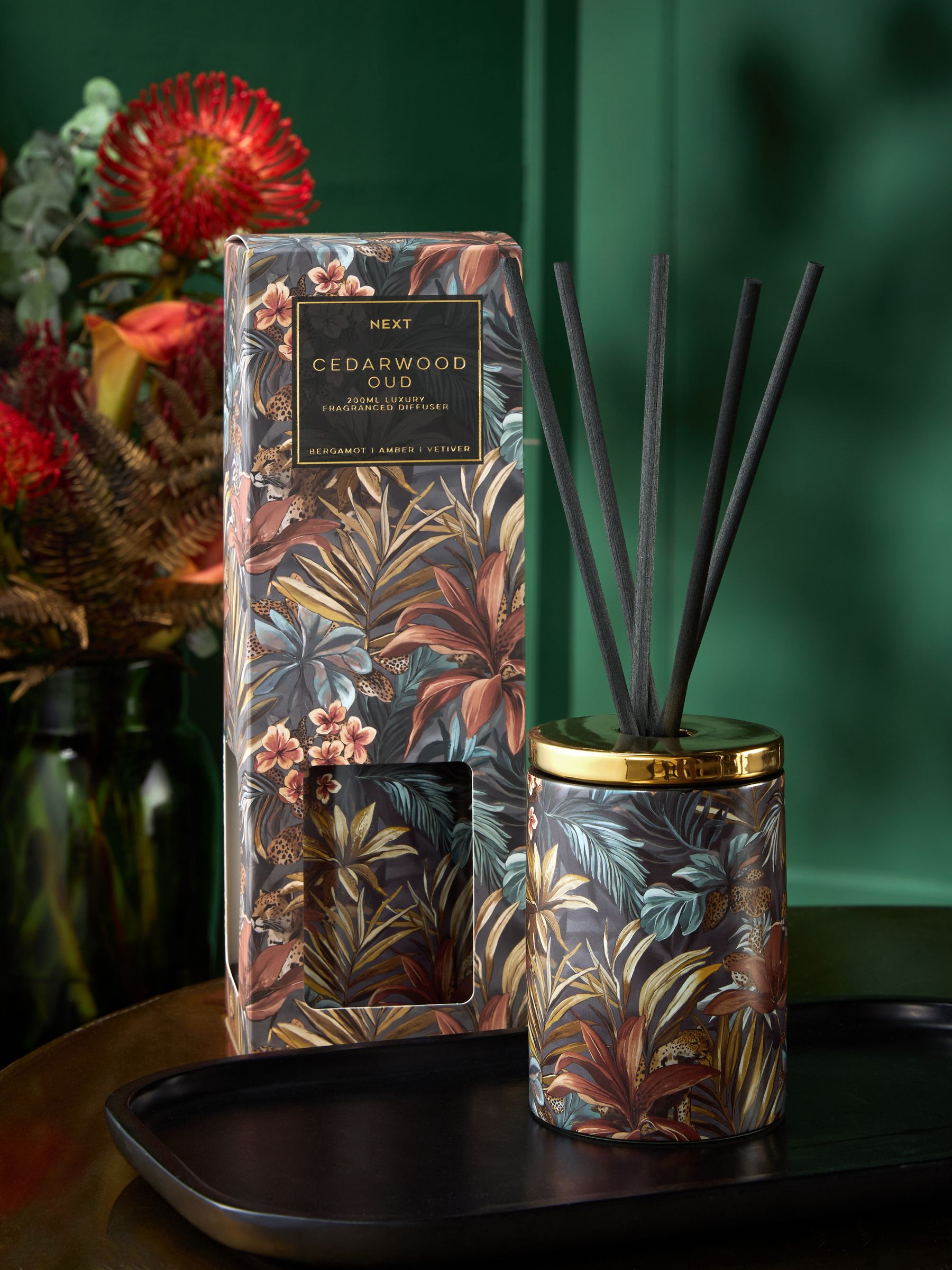 Cedarwood & Oud diffuser animal print tiger 200ml (British brand)