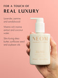Neom hand lotion lavender, jasmine, and sandalwood, imported from the UK