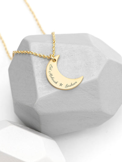 Next Collier Pendentif Croissant de Lune Personnalisable avec Chaîne Réglable - Achetez en ligne chez McGrocer