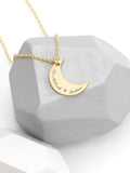 Personalised Crescent Moon Pendant Necklace with Adjustable Chain