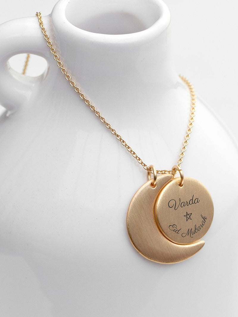 Treat Republic personalised Eid necklace with moon and sun pendant (British brand)