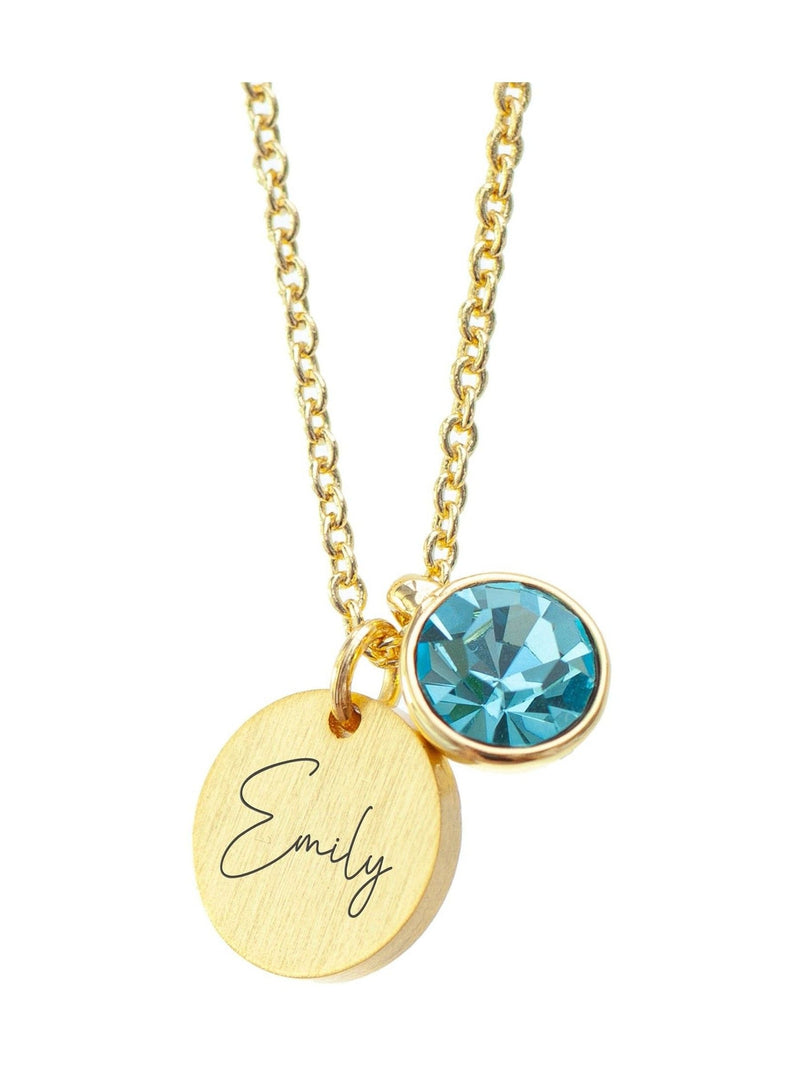 Treat Republic personalised birthstone necklace 47cm chain, imported from the UK