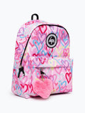 HYPE Pink Graffiti Hearts backpack (British brand)
