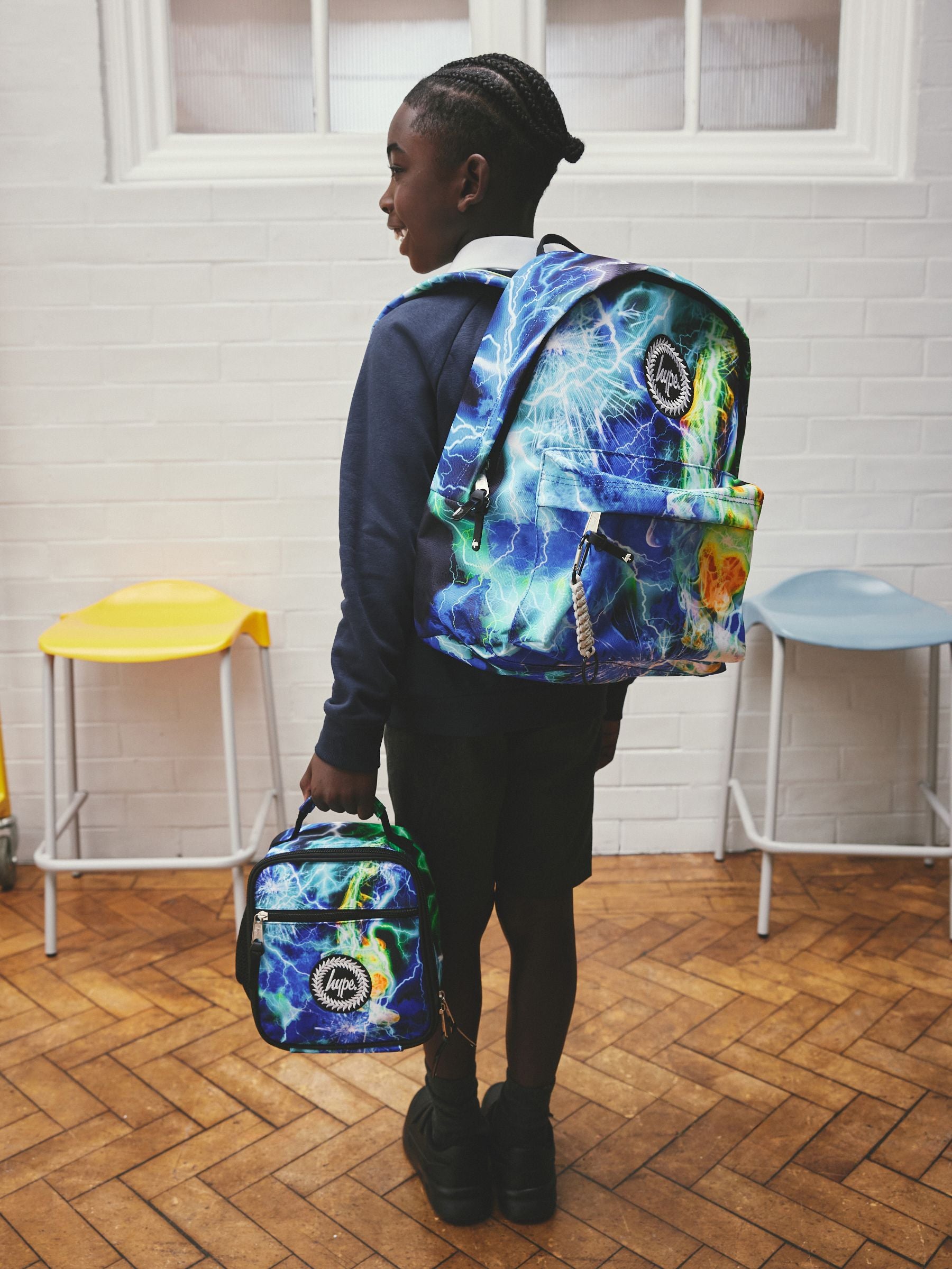 Hype blue iconic lightning storm backpack 18L, UK version