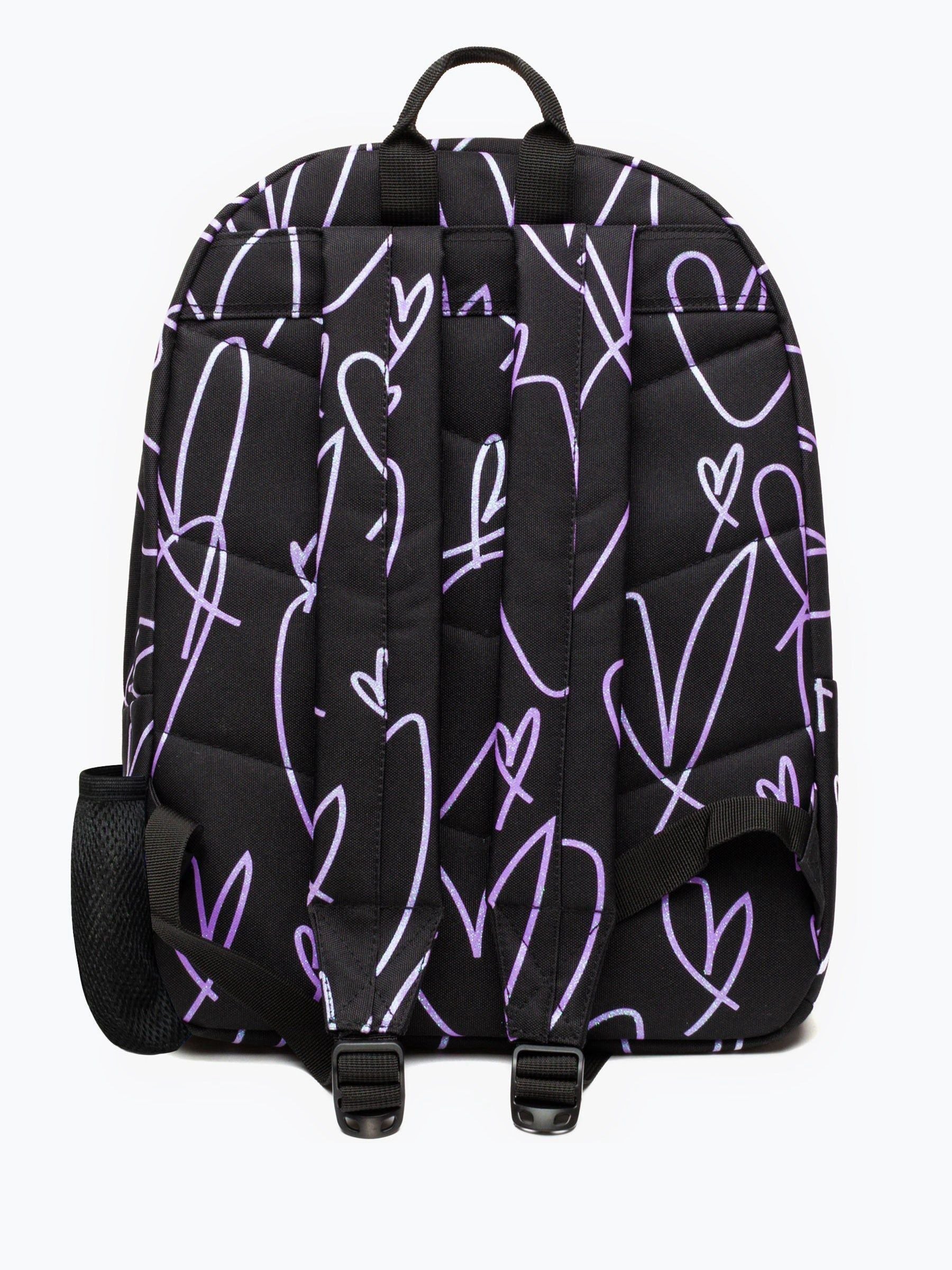 Hype. Iconic Backpack purple glitter scribble hearts - British product