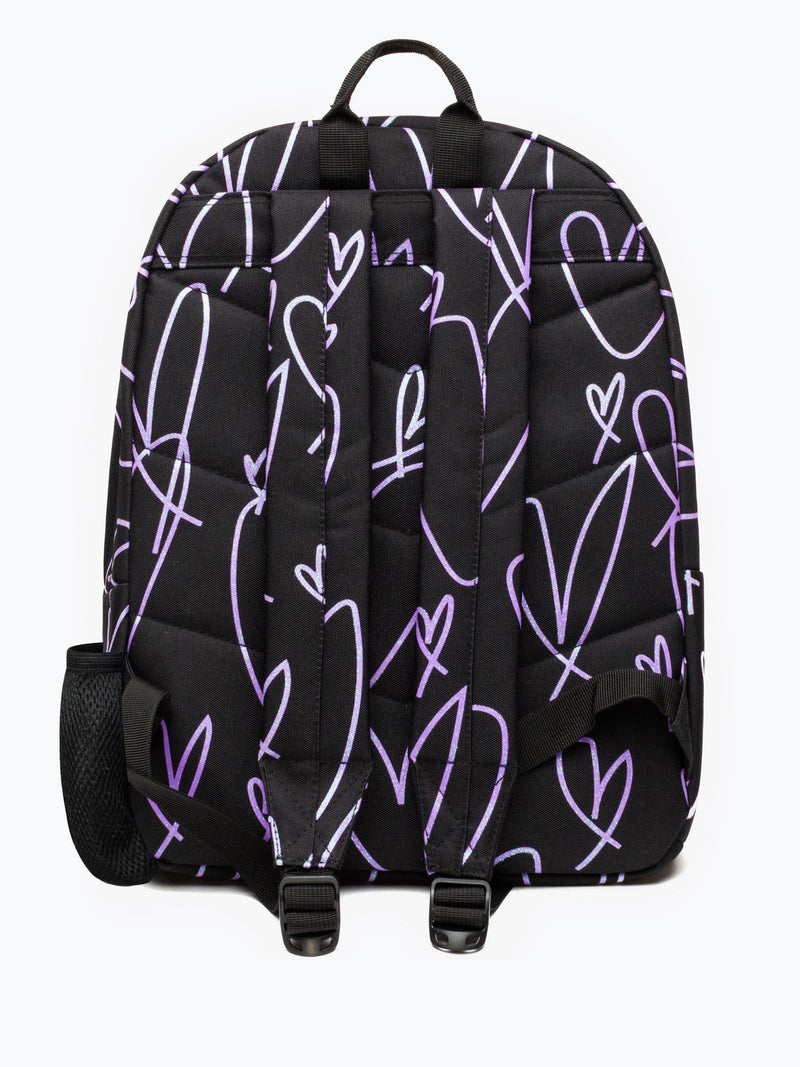 Hype. Iconic Backpack purple glitter scribble hearts - British product