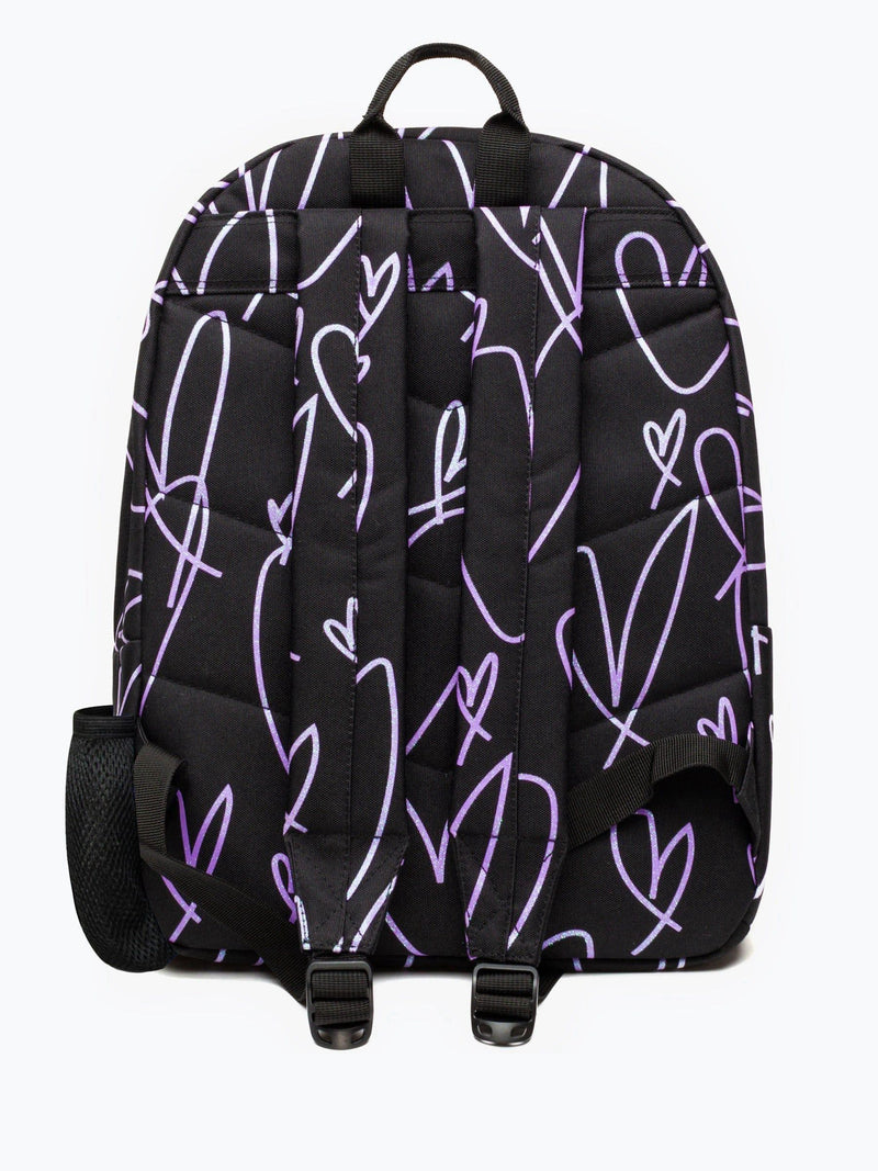 Hype. Iconic Backpack purple glitter scribble hearts - British product