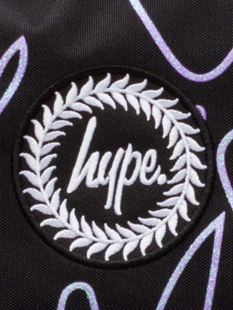 Hype. Iconic Backpack purple glitter scribble hearts - British product